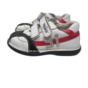 Primigi White Leather Shoes Red and Navy trim #91 Toddler Boys sz 8